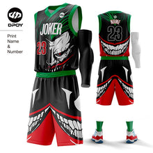 Load image into Gallery viewer, DC Joker Vest basketball jersey Outfit funny Cartoon Sportswear Customized for team Sports Uniforms Training men kid dpoy Brand
