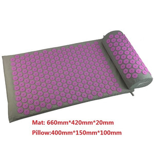 Massager Cushion Massage Yoga Mat Acupressure Relieve Stress Back Body Pain Spike Mat Acupuncture Yoga Mat for women with Pillow