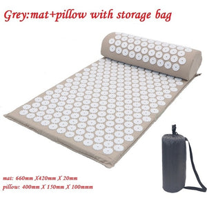 Massager Cushion Massage Yoga Mat Acupressure Relieve Stress Back Body Pain Spike Mat Acupuncture Yoga Mat for women with Pillow