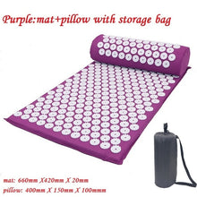 Load image into Gallery viewer, Massager Cushion Massage Yoga Mat Acupressure Relieve Stress Back Body Pain Spike Mat Acupuncture Yoga Mat for women with Pillow
