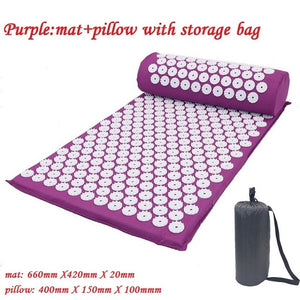 Massager Cushion Massage Yoga Mat Acupressure Relieve Stress Back Body Pain Spike Mat Acupuncture Yoga Mat for women with Pillow