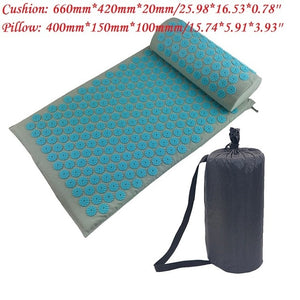 Massager Cushion Massage Yoga Mat Acupressure Relieve Stress Back Body Pain Spike Mat Acupuncture Yoga Mat for women with Pillow