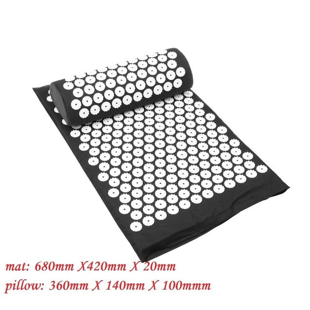 Massager Cushion Massage Yoga Mat Acupressure Relieve Stress Back Body Pain Spike Mat Acupuncture Yoga Mat for women with Pillow