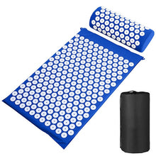 Load image into Gallery viewer, Yoga Massage Mat Acupressure Mat for Back Neck Pain Relief Sensi Acupuncture Mat Pillow Set Kuznetsov applicator Eco Pranamat
