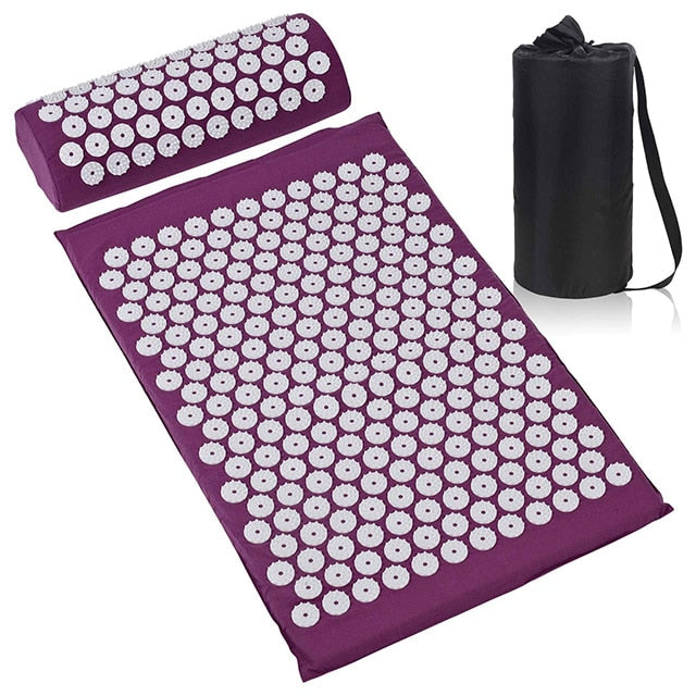 Acupressure Mat Massage Yoga Mat Massager Cushion Kuznetsov's applicator Back Pain Relief Needle Pad Accupressure Mat Pillow Set